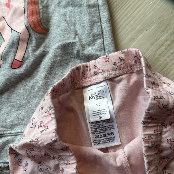 Carter’s Pink Leggings, Unicorn, Hearts, Bundle Set Size 5T - Picture 6 of 9